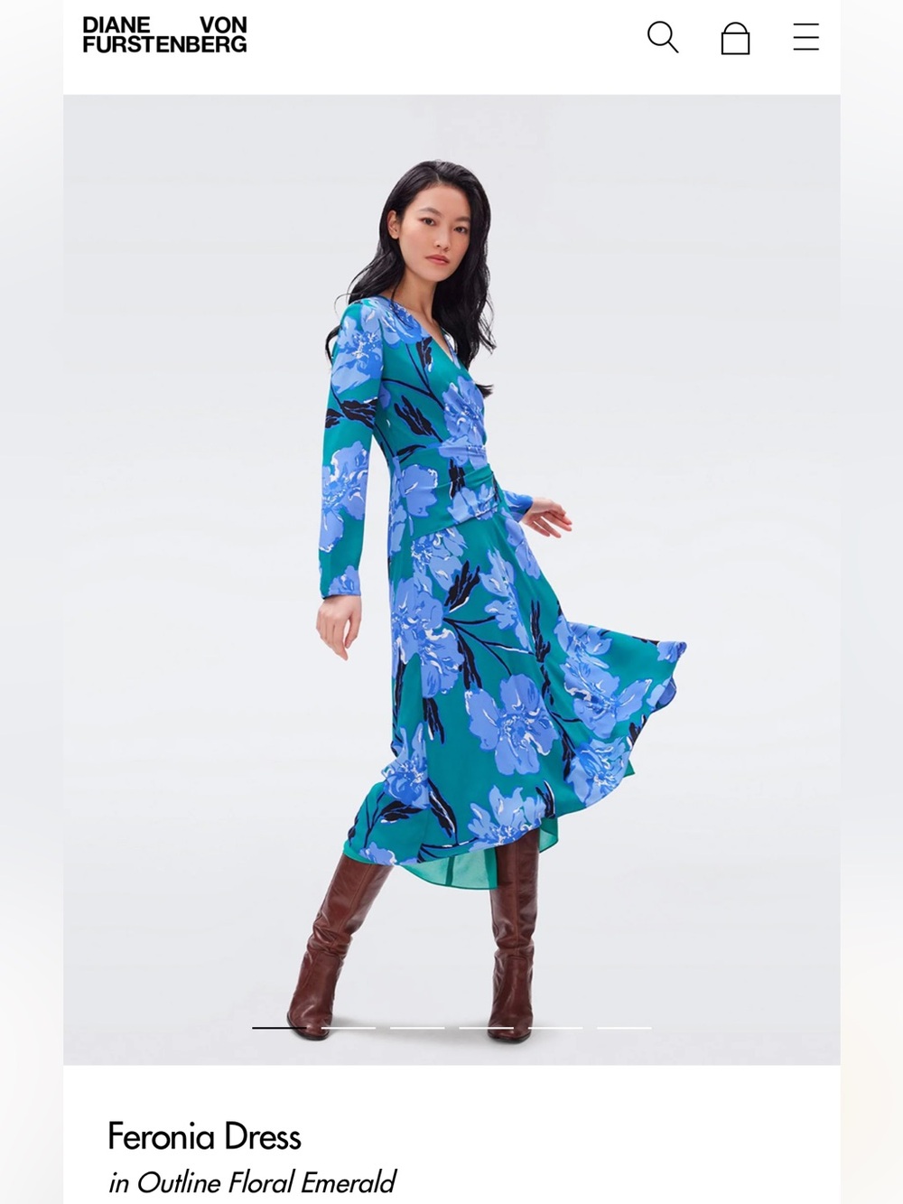 Diane Von Furstenberg Feronia Floral Crepe Midi Dress